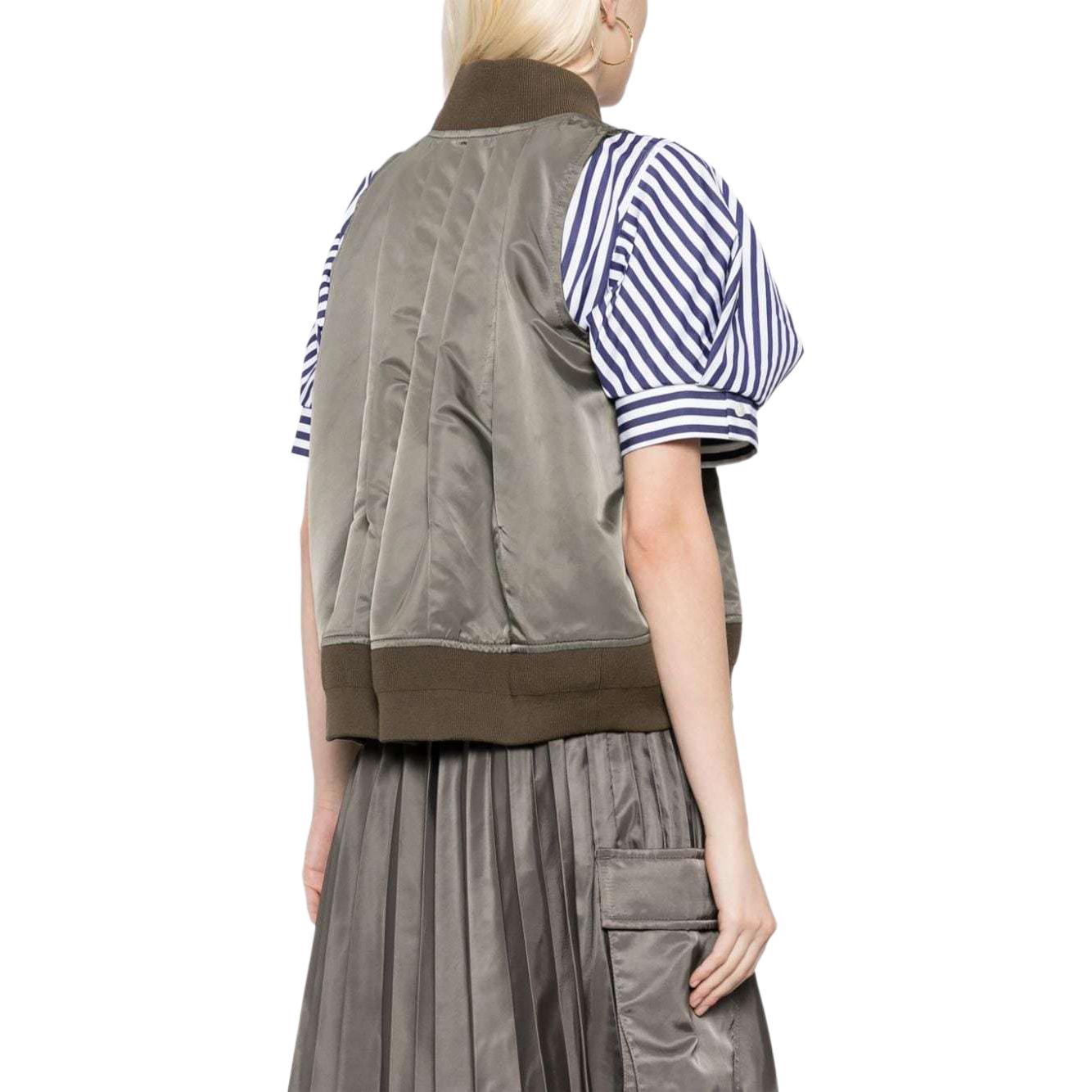 Purchase (W) サカイ SS24 シャイニー ノースリーブ クリンクル ベスト ジッパー - リードカラー 2407085550