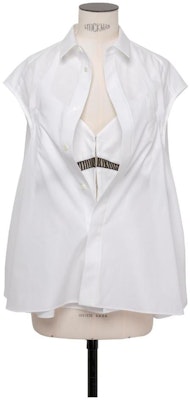 (W) サカイ SS24 ホワイトノースリーブボタンアップカジュアルシャツ 24-07253-151 Order (W) サカイ SS24 ホワイトノースリーブボタンアップカジュアルシャツ 24-07253-151