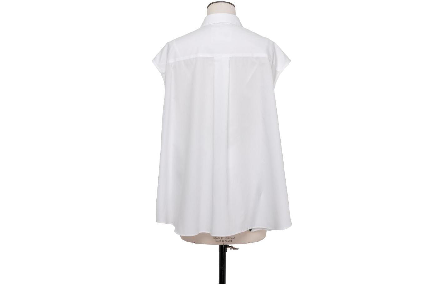 Shop (W) サカイ SS24 ホワイトノースリーブボタンアップカジュアルシャツ 24-07253-151