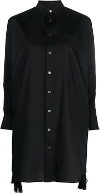 (W) サカイ SS24 ボタンスクエアネック長袖ミディドレス レディース ブラック SCW-114-001 Buy (W) サカイ SS24 ボタンスクエアネック長袖ミディドレス レディース ブラック SCW-114-001