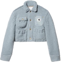 (Women) Sacai x Carhartt WIP FW23 Light Blue Knit Collar Multi-Pocket Jacket. 23-06742-451 (Women) Sacai x Carhartt WIP FW23 Light Blue Knit Collar Multi-Pocket Jacket. 23-06742-451