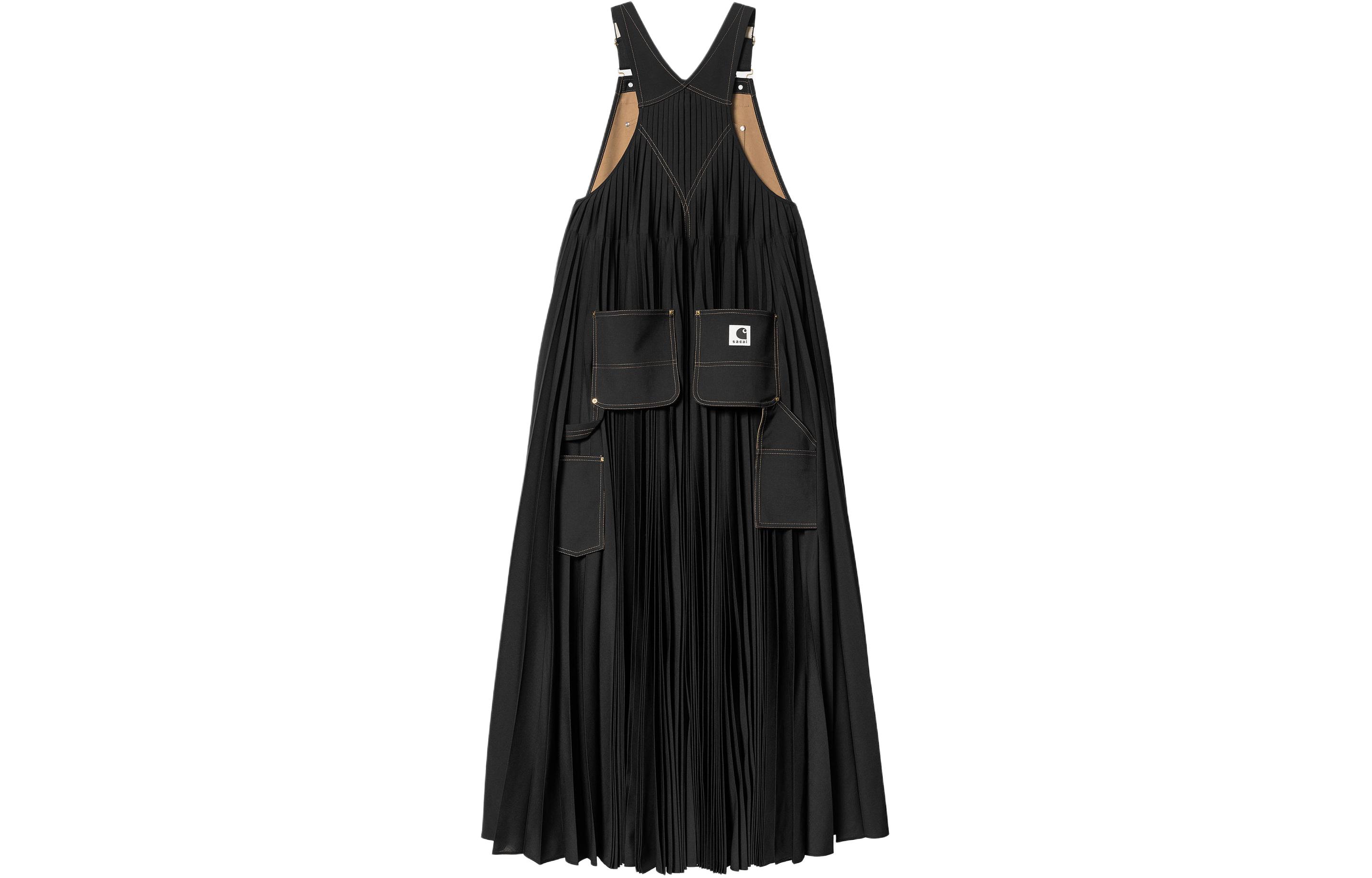 Lookbook (W) Vestido Suspensorio Negro con Logo Sacai x Carhartt WIP SS24. I034061-1VR-XX