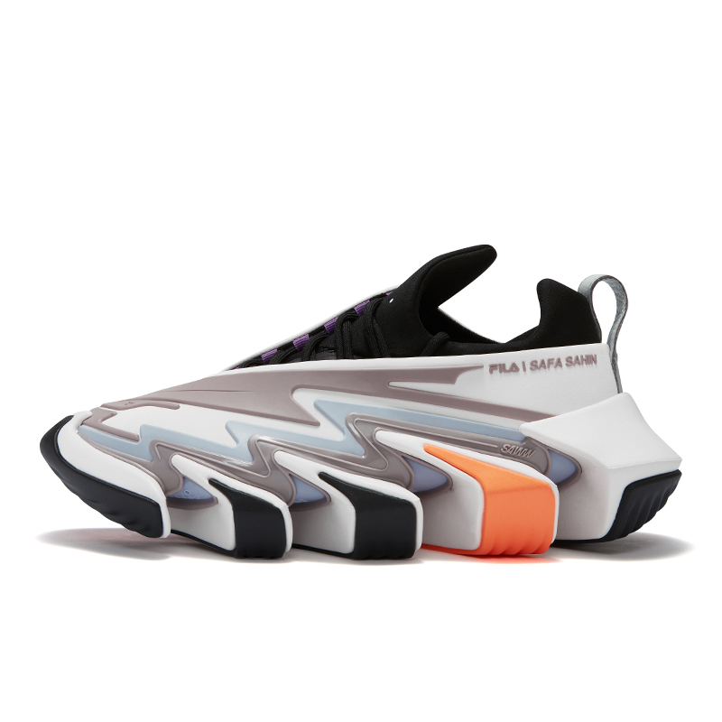 (Women) SAFA SAHIN x FILA Fusion Sawtooth Fashion Low-Top Running Shoes Black/White T12W431116FCB