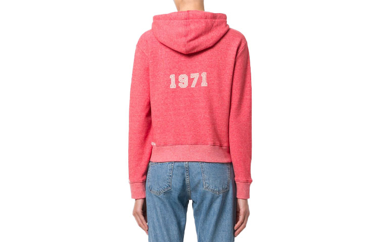 Lookbook (Women) SAINT LAURENT 1971 Printed Pink Hoodie  Long Sleeve Sweatshirt. 480311YB2IF6383