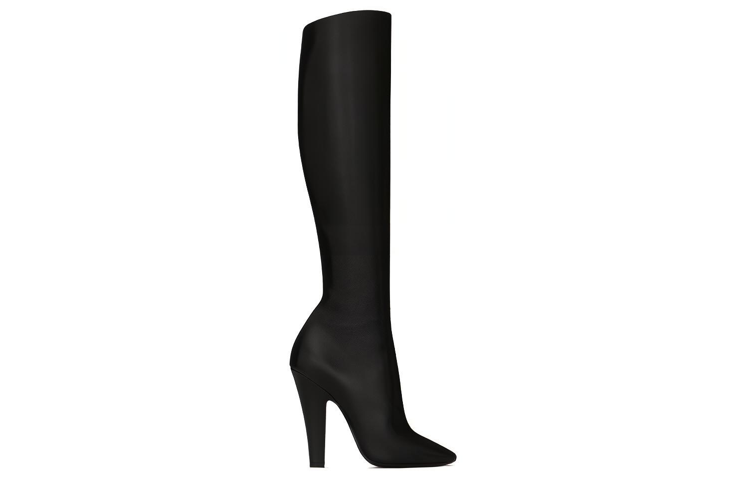 Order (W) Saint Laurent 68 High-Top Stiefel ''Glattes Schwarzes Leder'' 6579222W7001000