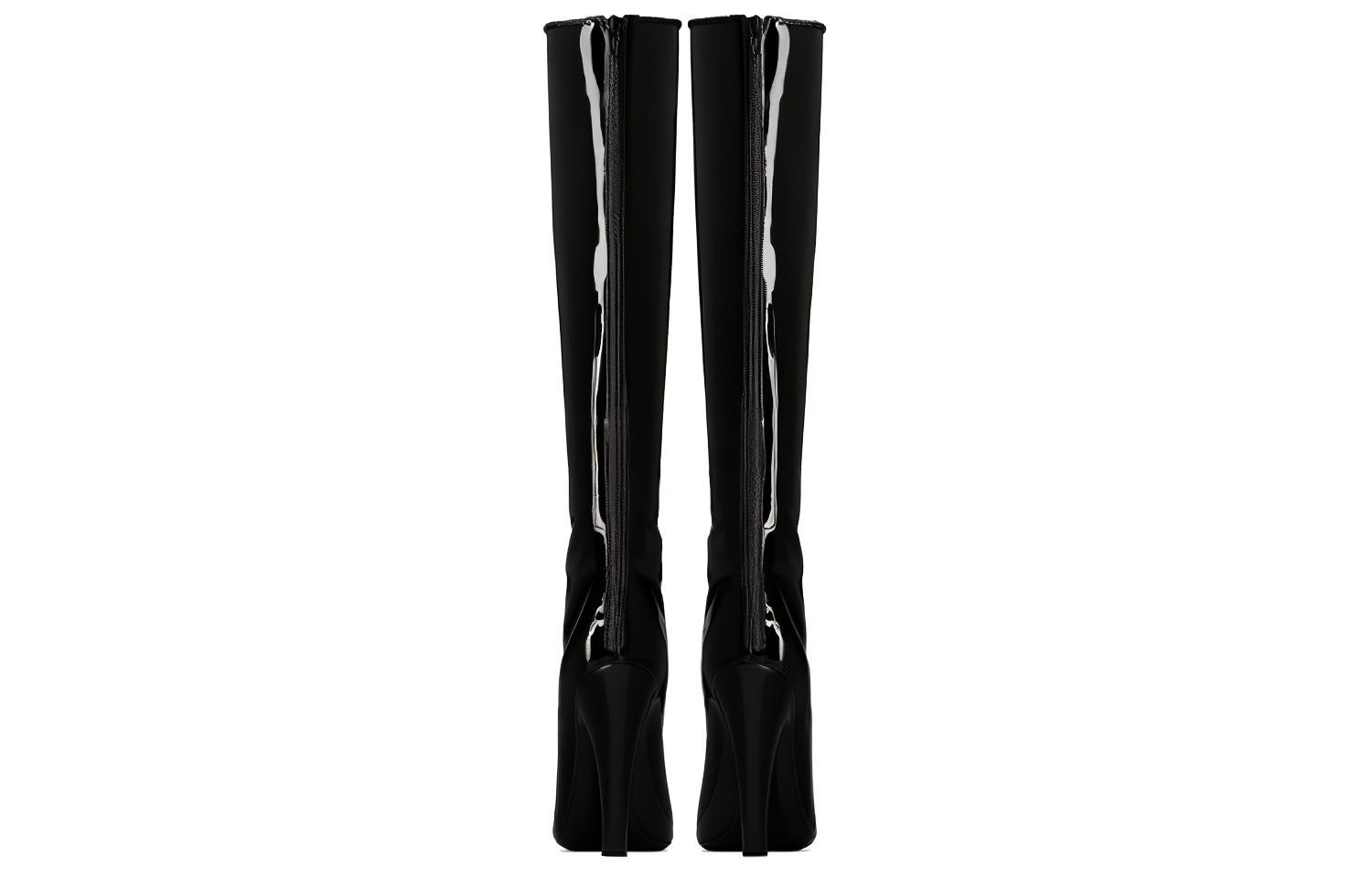 Shop (W) Saint Laurent 68 Stivali Alti ''Pelle Nera Lucida'' 6593941TV001000