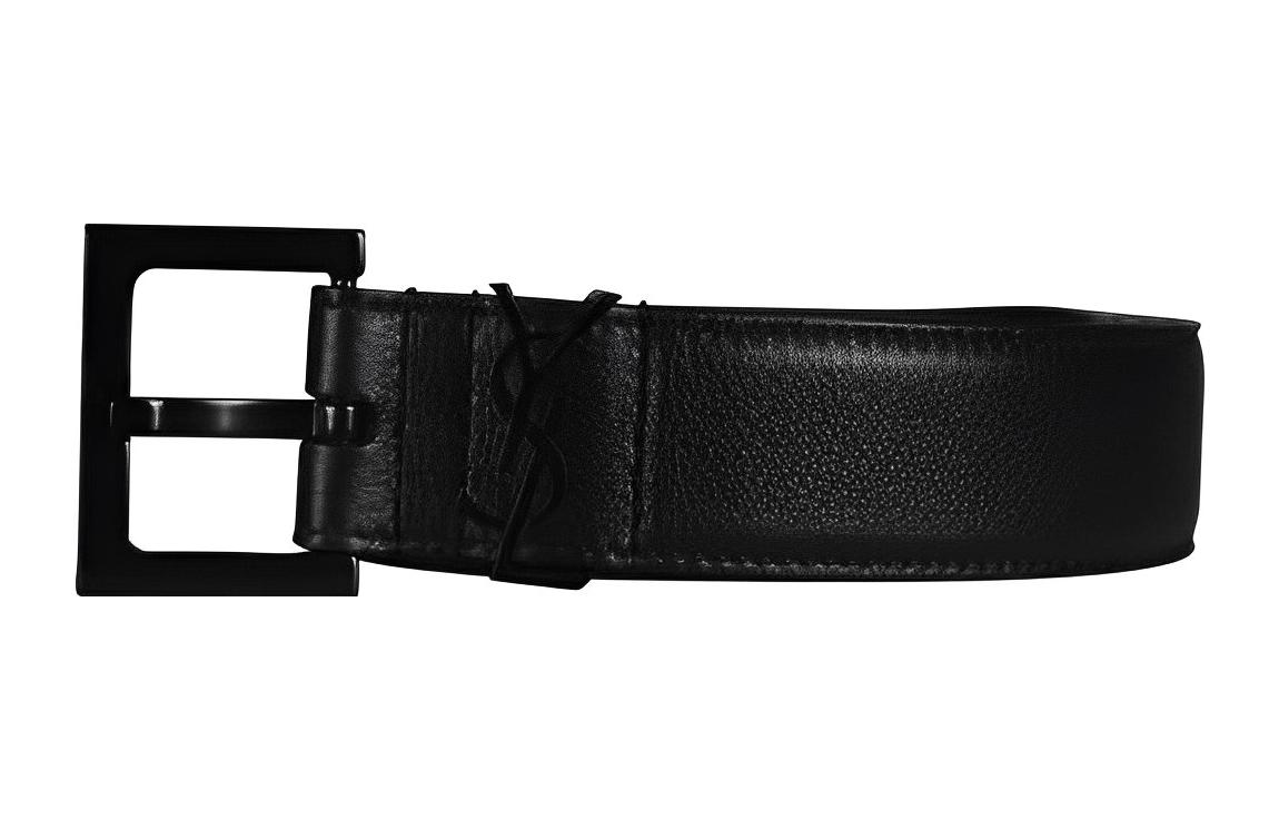 (Women) Saint Laurent  2cm Leather Belt with Logo Buckle. 554465BOO0U1000