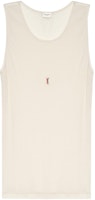(Women) SAINT LAURENT Beige SS23 Logo Embroidered Crew Neck Tank Top. 752721YBMV29774 (Women) SAINT LAURENT Beige SS23 Logo Embroidered Crew Neck Tank Top. 752721YBMV29774