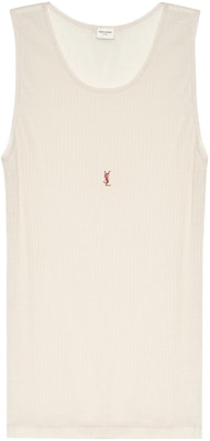 (W) サンローラン ベージュ SS23 ロゴ刺繍クルーネックタンクトップ 752721YBMV29774 Buy (W) サンローラン ベージュ SS23 ロゴ刺繍クルーネックタンクトップ 752721YBMV29774