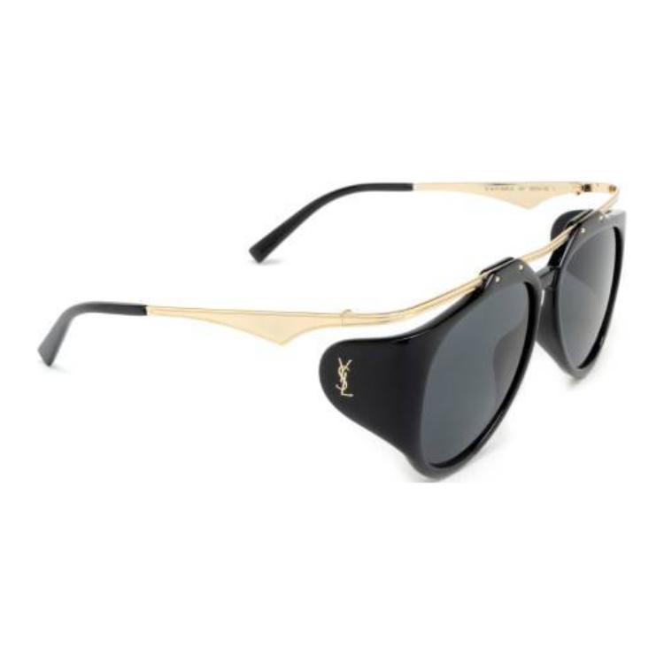 (Women) Saint Laurent  Black Aviator Sunglasses with Engraved Temples. SLM137001 圖 4
