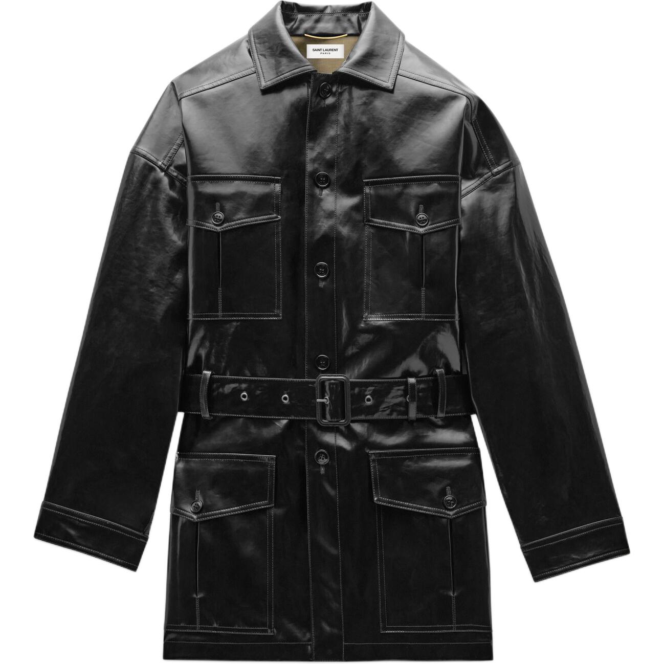 (Women) Saint Laurent  Black Belted Button-Up Long Sleeve Jacket. 801536Y6I901836 圖 2