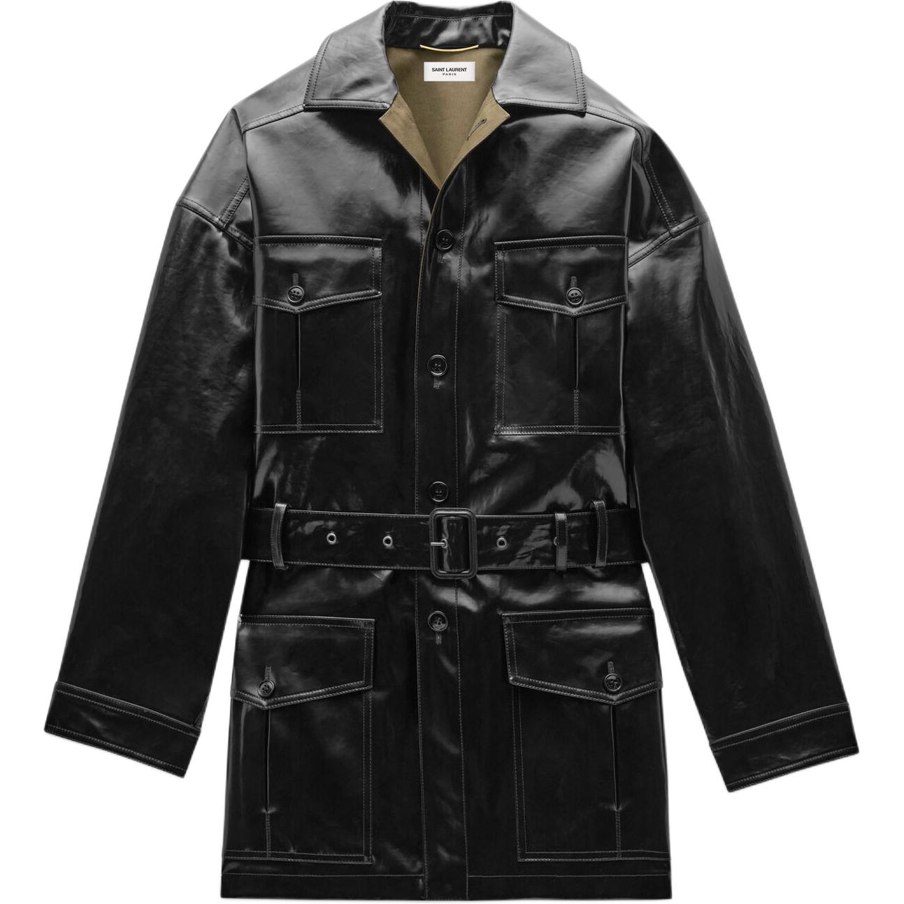 (Women) Saint Laurent  Black Belted Button-Up Long Sleeve Jacket. 801536Y6I901836 圖 3