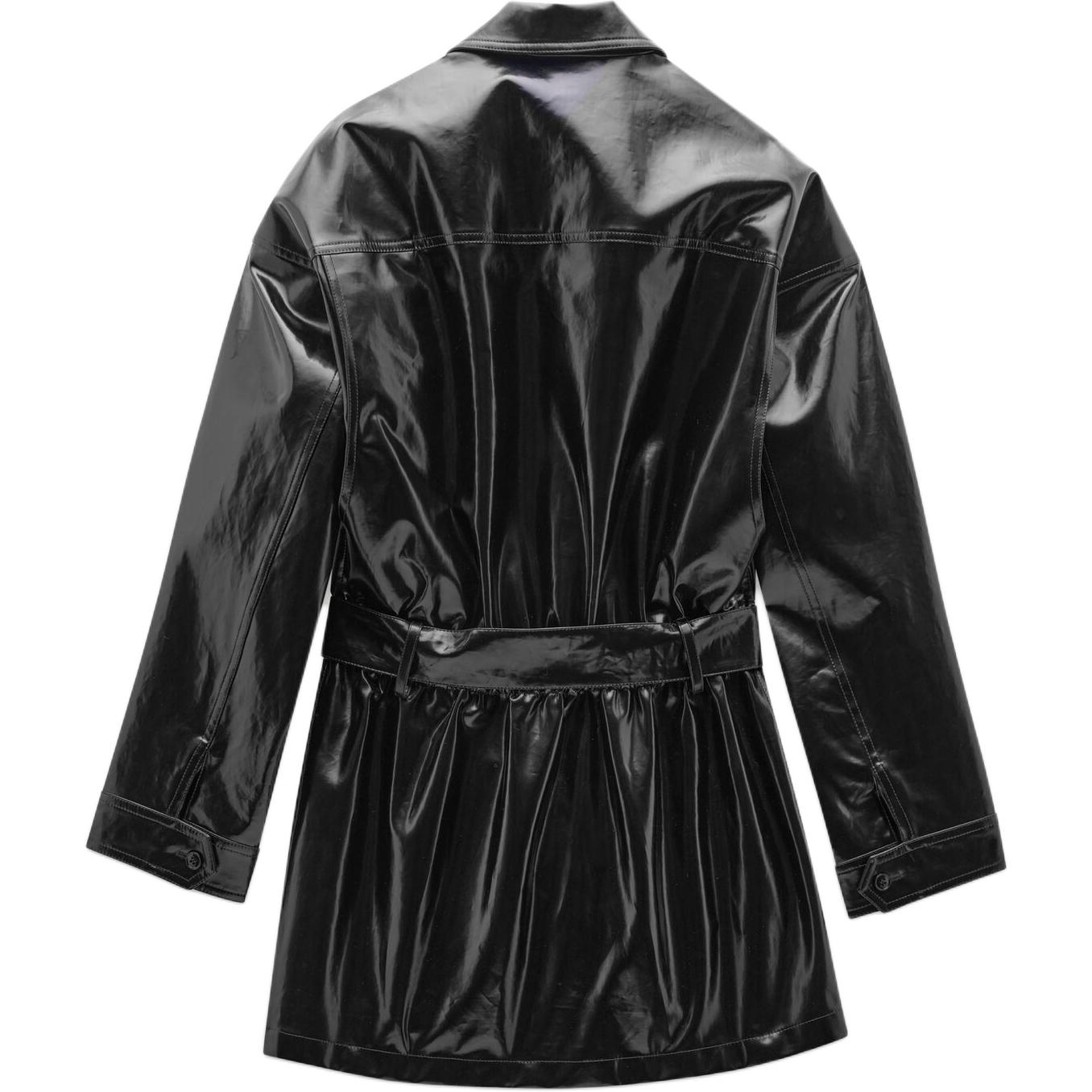 (Women) Saint Laurent  Black Belted Button-Up Long Sleeve Jacket. 801536Y6I901836 圖 4