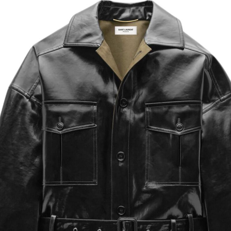 (Women) Saint Laurent  Black Belted Button-Up Long Sleeve Jacket. 801536Y6I901836 圖 6