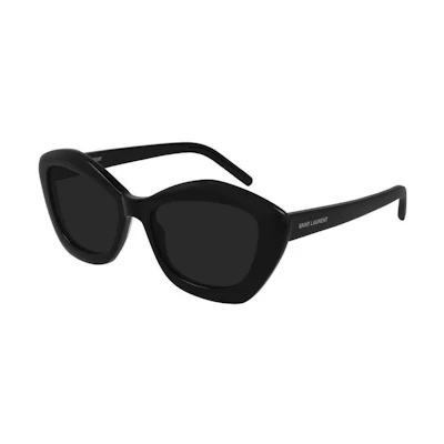 (Women) Saint Laurent Black Cat-Eye Sunglasses with Side Logo. SL68