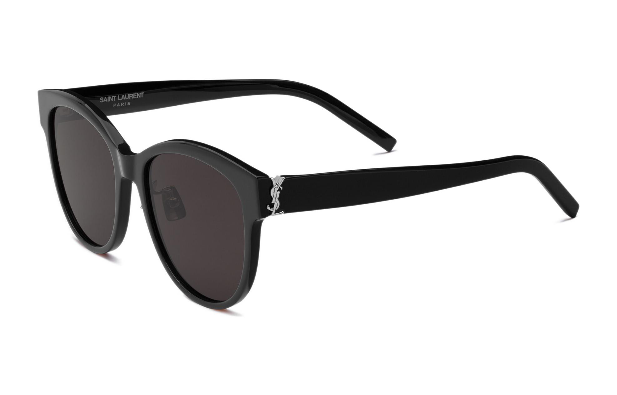 (Women) SAINT LAURENT  Black Cat-Eye Sunglasses with Fashion Letter Print. 714796Y99011000