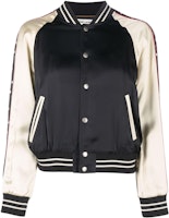 (Women) Saint Laurent Black Colorblock Slim Fit Baseball Jacket. 688148Y161W1000 (Women) Saint Laurent Black Colorblock Slim Fit Baseball Jacket. 688148Y161W1000