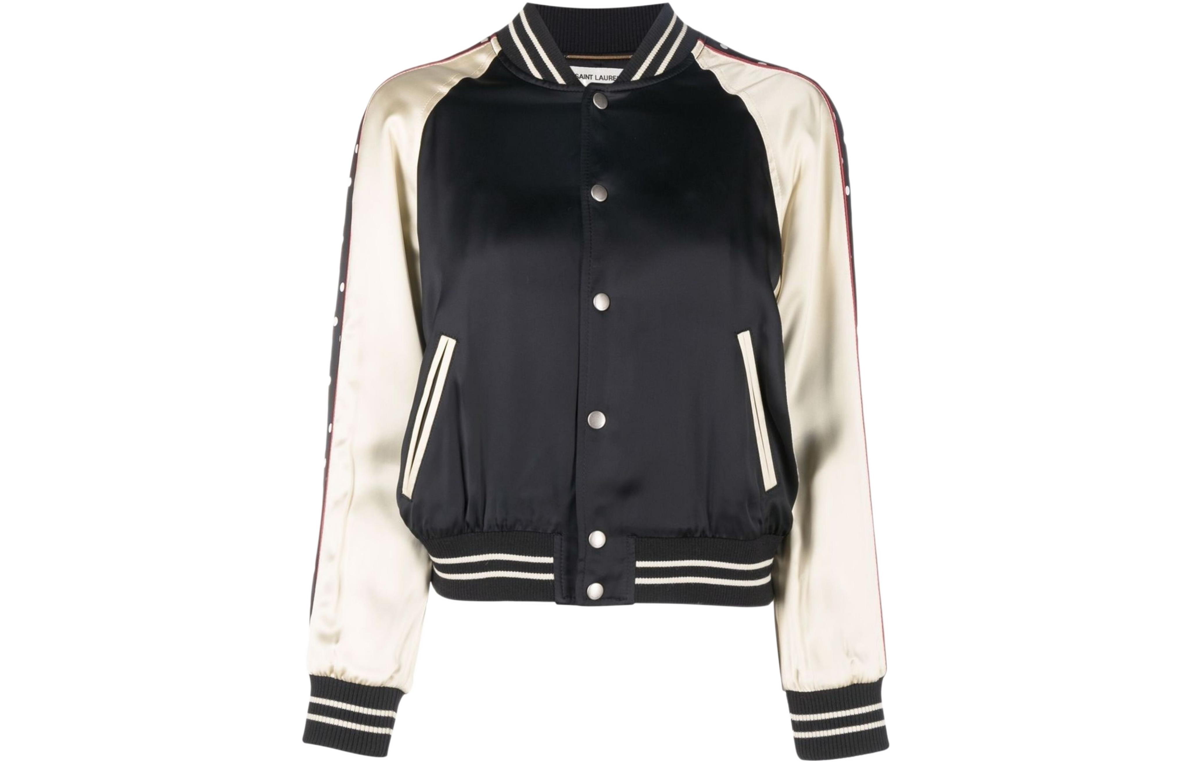 Order (Women) Saint Laurent  Black Colorblock Slim Fit Baseball Jacket. 688148Y161W1000