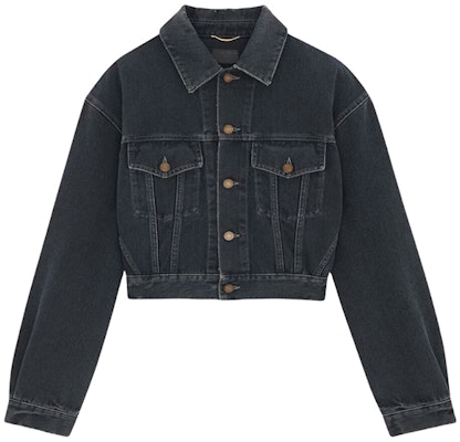 (Women) SAINT LAURENT Black Denim Long Sleeve Belted Jacket 780231Y07TE3962 Buy (Women) SAINT LAURENT Black Denim Long Sleeve Belted Jacket 780231Y07TE3962