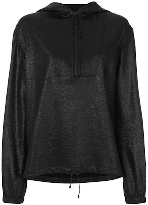 (Women) Saint Laurent Black Half-Zip Solid Color Hoodie. 482933Y007R1000 Order (Women) Saint Laurent Black Half-Zip Solid Color Hoodie. 482933Y007R1000
