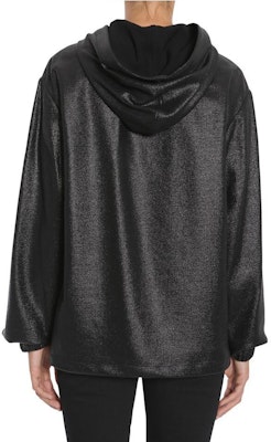 (Women) Saint Laurent Black Half-Zip Solid Color Hoodie. 482933Y007R1000 Purchase (Women) Saint Laurent Black Half-Zip Solid Color Hoodie. 482933Y007R1000