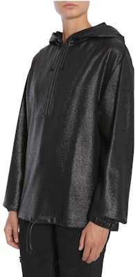 (Women) Saint Laurent Black Half-Zip Solid Color Hoodie. 482933Y007R1000 Details for (Women) Saint Laurent Black Half-Zip Solid Color Hoodie. 482933Y007R1000