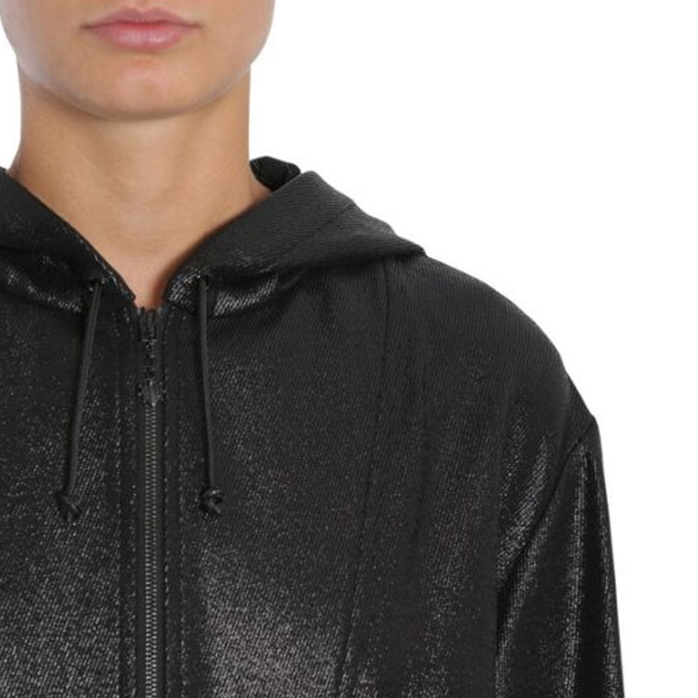 Sizing (Women) Saint Laurent  Black Half-Zip Solid Color Hoodie. 482933Y007R1000