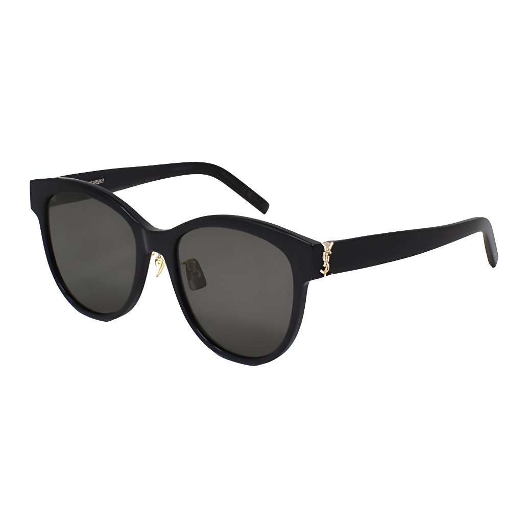(Women) Saint Laurent  Black Irregular Sunglasses with Logo Letter Decoration. SLM107K-004