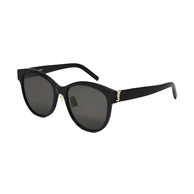 (Women) Saint Laurent Black Irregular Sunglasses with Logo Letter Decoration. SLM107K-004