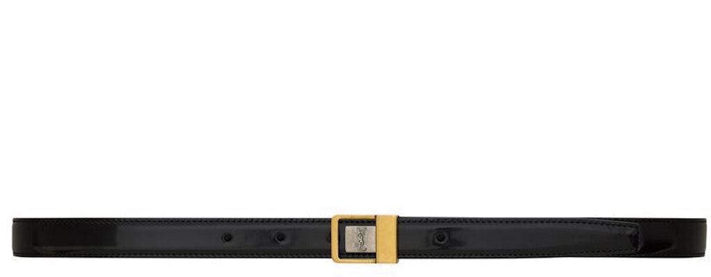 (Women) Saint Laurent Black Leather Belt with Logo - 2CM Wide 777894AAC8S1000 Order (Women) Saint Laurent Black Leather Belt with Logo - 2CM Wide 777894AAC8S1000