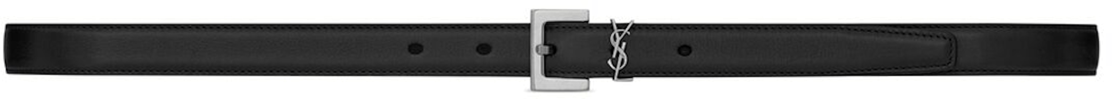 (Women) SAINT LAURENT Black Leather Belt with Square Buckle and Logo, 2cm Wide. 554465BOO0N1000 Order (Women) SAINT LAURENT Black Leather Belt with Square Buckle and Logo, 2cm Wide. 554465BOO0N1000