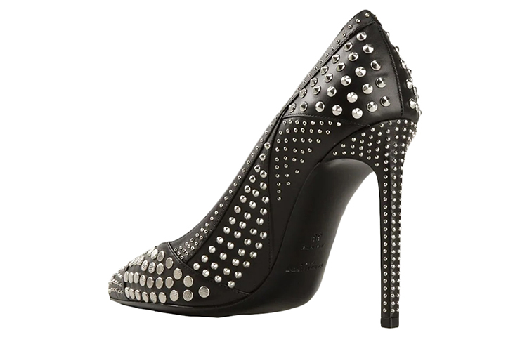 Lookbook (W) サンローラン レディース ブラックレザーポインテッドトゥハイヒール 375421BX3001000