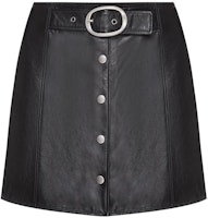 (Women) SAINT LAURENT Black Leather Tie-Waist Mini Skirt. 664441YCFC21000 (Women) SAINT LAURENT Black Leather Tie-Waist Mini Skirt. 664441YCFC21000