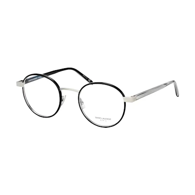 (Women) SAINT LAURENT Black Round Alloy Optical Glasses - Minimalist Fashion. SL125001