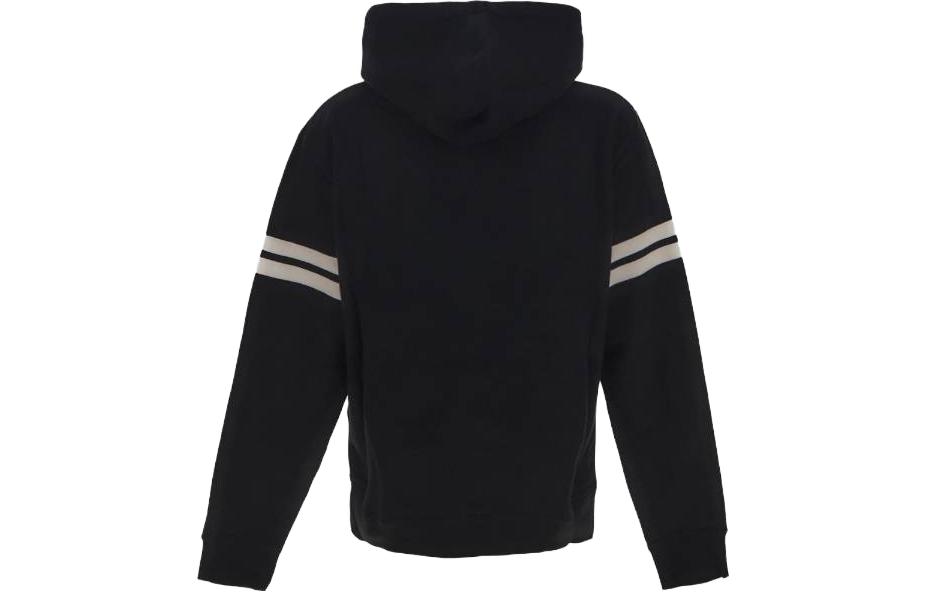 Lookbook (W) SAINT LAURENT Sudadera Negra con Rayas y Logo Bordado de Manga Larga. 757076Y36SW1095