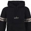 Sizing (W) SAINT LAURENT Sudadera Negra con Rayas y Logo Bordado de Manga Larga. 757076Y36SW1095