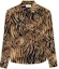 Buy (Women) SAINT LAURENT Black Tiger Print Long Sleeve Crepe Shirt 693865Y2E969664
