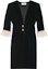 Buy (W) SAINT LAURENT Vestido Negro Midi Escote en V con Mangas de Encaje. 703780Y525R1000