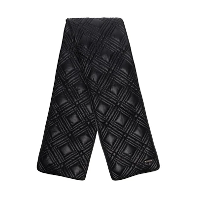 (Women) SAINT LAURENT Black Wool Logo Scarf. 6649073YH68