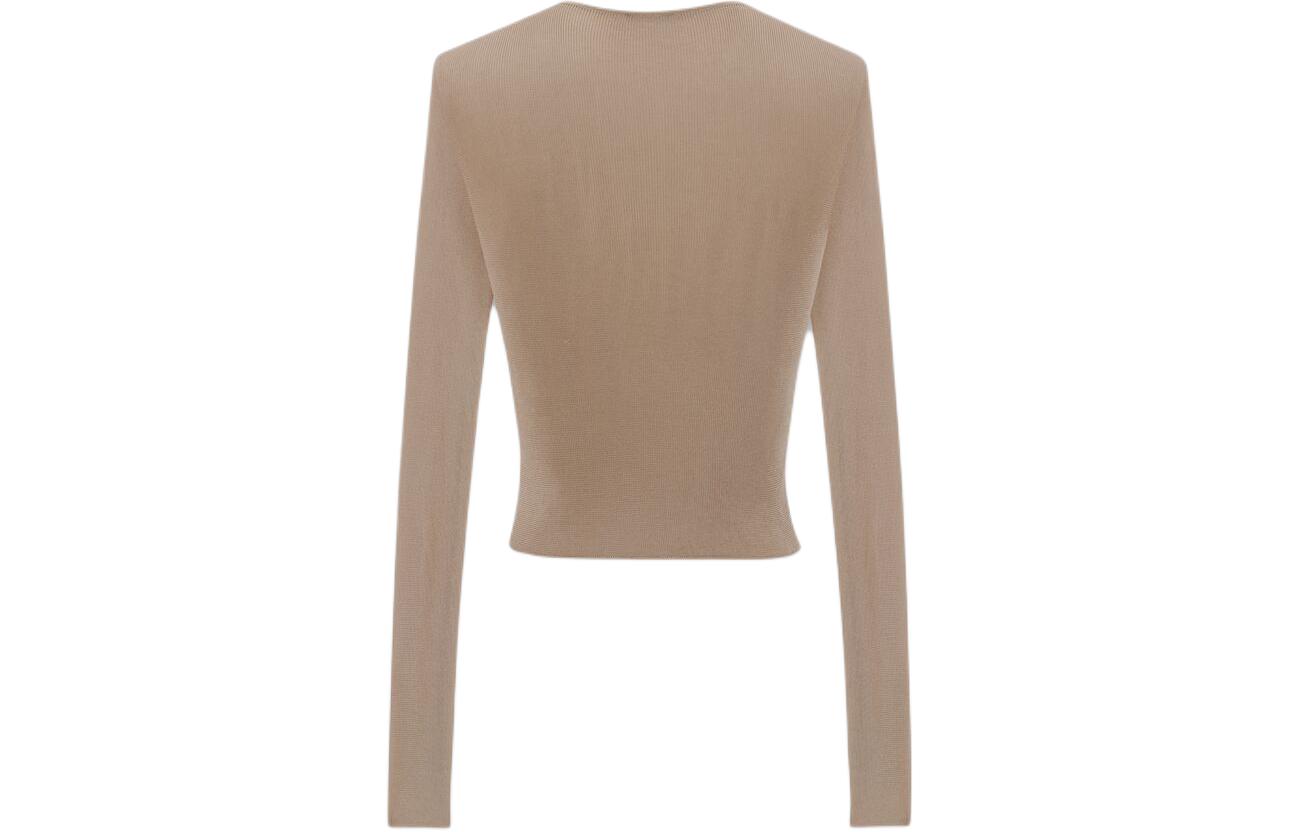 Lookbook (W) SAINT LAURENT 棕色修身長袖圓領T恤 735702Y76BM2832