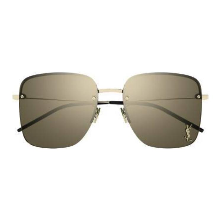 (Women) Saint Laurent  Brown Square Sunglasses with Metallic Logo SL312006 圖 3
