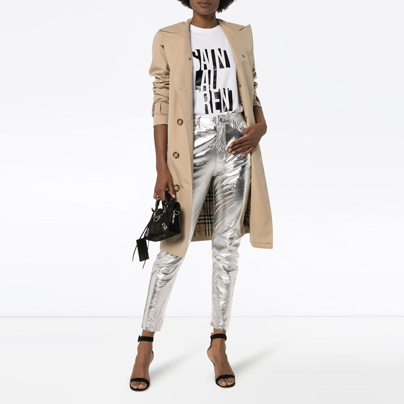 Purchase (Women) SAINT LAURENT  Casual Letter Print Short-Sleeve T-Shirt White 577070YBJJ2