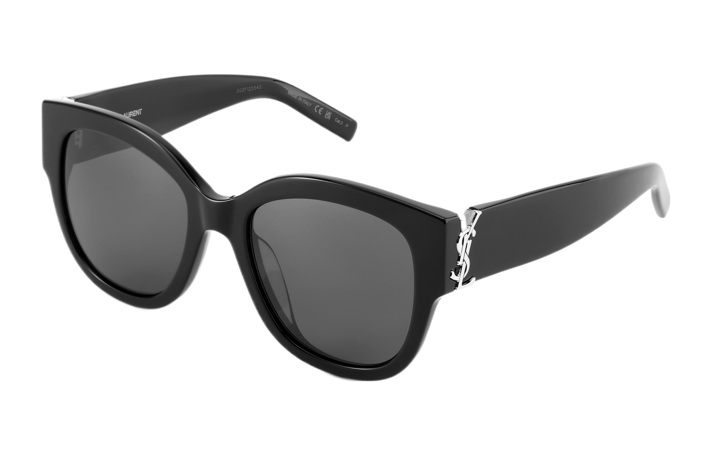 Order (W) SAINT LAURENT Cermin Mata Hitam Klasik Logo Square Acetate SLM95F005BLACKBLACKGREY