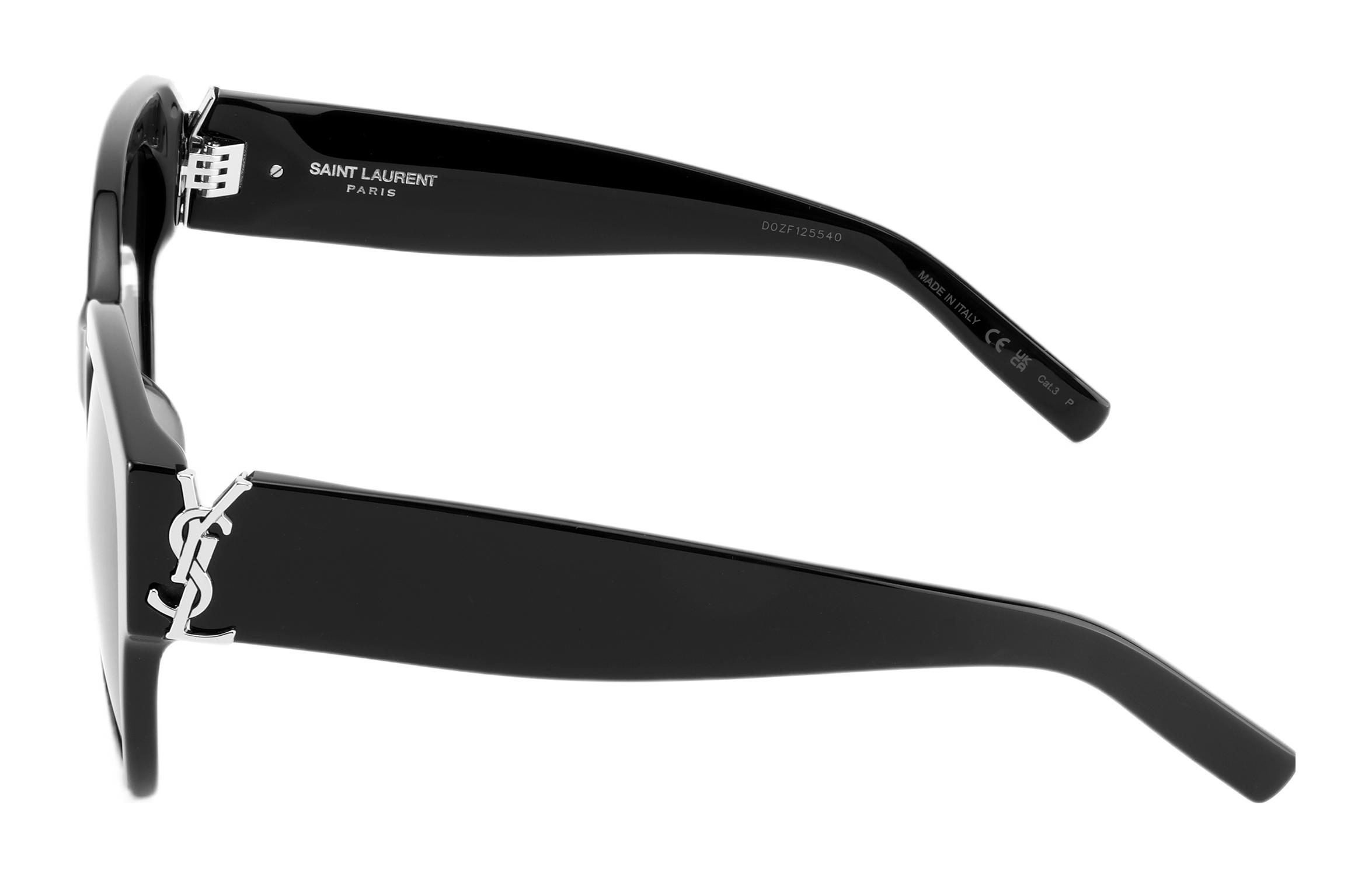 Shop (W) SAINT LAURENT Cermin Mata Hitam Klasik Logo Square Acetate SLM95F005BLACKBLACKGREY