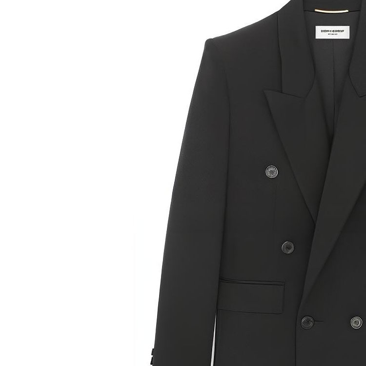 Shop (W) 생 로랑 더블 브레스티드 블레이저 재킷 블랙 736799Y2F351000