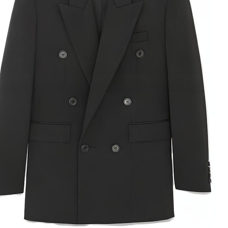 Details for (W) 생 로랑 더블 브레스티드 블레이저 재킷 블랙 736799Y2F351000