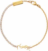 Order (Women) Saint Laurent Gold Bracelet - Glass, Brass, Metal, Rhinestone, Logo Design 712345Y15268066