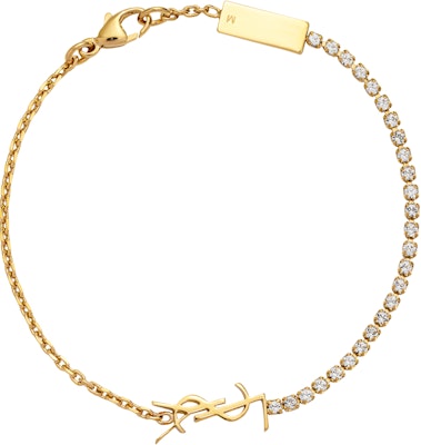 (W) 聖羅蘭金手鏈 - 玻璃, 黃銅, 金屬, 水鑽, 標誌設計 712345Y15268066 Lookbook (W) 聖羅蘭金手鏈 - 玻璃, 黃銅, 金屬, 水鑽, 標誌設計 712345Y15268066