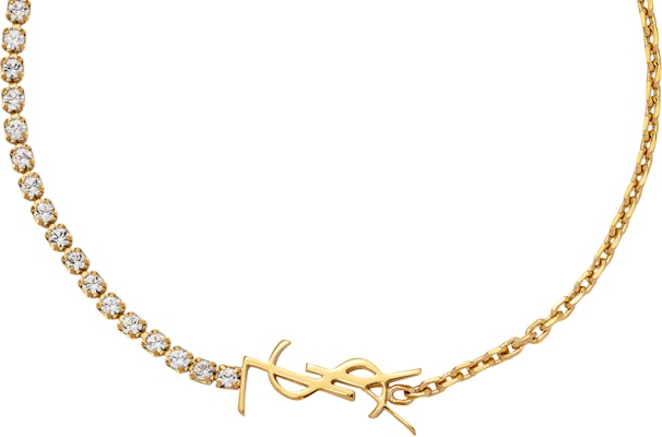 (W) 聖羅蘭金手鏈 - 玻璃, 黃銅, 金屬, 水鑽, 標誌設計 712345Y15268066 Shop (W) 聖羅蘭金手鏈 - 玻璃, 黃銅, 金屬, 水鑽, 標誌設計 712345Y15268066