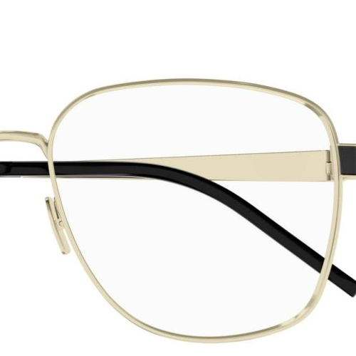 Shop (W) SAINT LAURENT Gafas Ópticas con Montura de Metal Dorado Irregular. SLM134